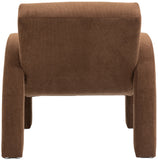 Corduroy Accent Chair - Luxurious Upholstered Comfort with Stylish Half Rounded Arms for Your Home