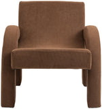 Corduroy Accent Chair - Luxurious Upholstered Comfort with Stylish Half Rounded Arms for Your Home