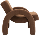Corduroy Accent Chair - Luxurious Upholstered Comfort with Stylish Half Rounded Arms for Your Home