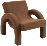 Corduroy Accent Chair - Luxurious Upholstered Comfort with Stylish Half Rounded Arms for Your Home