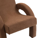 Corduroy Accent Chair - Luxurious Upholstered Comfort with Stylish Half Rounded Arms for Your Home
