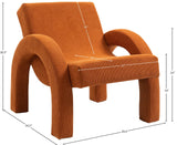 Corduroy Accent Chair - Luxurious Upholstered Comfort with Stylish Half Rounded Arms for Your Home