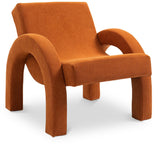 Corduroy Accent Chair - Luxurious Upholstered Comfort with Stylish Half Rounded Arms for Your Home