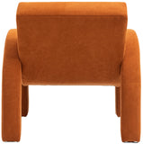 Corduroy Accent Chair - Luxurious Upholstered Comfort with Stylish Half Rounded Arms for Your Home