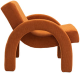 Corduroy Accent Chair - Luxurious Upholstered Comfort with Stylish Half Rounded Arms for Your Home