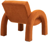 Corduroy Accent Chair - Luxurious Upholstered Comfort with Stylish Half Rounded Arms for Your Home