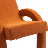 Corduroy Accent Chair - Luxurious Upholstered Comfort with Stylish Half Rounded Arms for Your Home