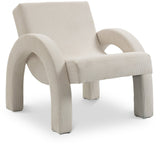 Corduroy Accent Chair - Luxurious Upholstered Comfort with Stylish Half Rounded Arms for Your Home