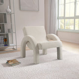 Corduroy Accent Chair - Luxurious Upholstered Comfort with Stylish Half Rounded Arms for Your Home