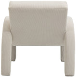Corduroy Accent Chair - Luxurious Upholstered Comfort with Stylish Half Rounded Arms for Your Home