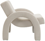 Corduroy Accent Chair - Luxurious Upholstered Comfort with Stylish Half Rounded Arms for Your Home