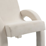 Corduroy Accent Chair - Luxurious Upholstered Comfort with Stylish Half Rounded Arms for Your Home