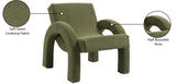 Corduroy Accent Chair - Luxurious Upholstered Comfort with Stylish Half Rounded Arms for Your Home