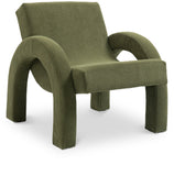Corduroy Accent Chair - Luxurious Upholstered Comfort with Stylish Half Rounded Arms for Your Home
