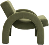 Corduroy Accent Chair - Luxurious Upholstered Comfort with Stylish Half Rounded Arms for Your Home