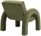 Corduroy Accent Chair - Luxurious Upholstered Comfort with Stylish Half Rounded Arms for Your Home