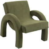 Corduroy Accent Chair - Luxurious Upholstered Comfort with Stylish Half Rounded Arms for Your Home