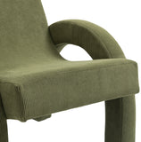 Corduroy Accent Chair - Luxurious Upholstered Comfort with Stylish Half Rounded Arms for Your Home