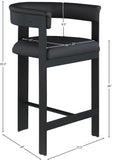 Romeo Counter Stool Set of 2 - Modern Vegan Leather Design for Stylish Kitchen or Bar Seating