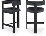 Romeo Counter Stool Set of 2 - Modern Vegan Leather Design for Stylish Kitchen or Bar Seating