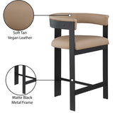 Romeo Counter Stool Set of 2 - Modern Vegan Leather Design for Stylish Kitchen or Bar Seating