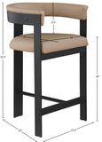 Romeo Counter Stool Set of 2 - Modern Vegan Leather Design for Stylish Kitchen or Bar Seating