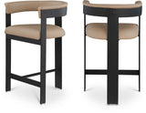 Romeo Counter Stool Set of 2 - Modern Vegan Leather Design for Stylish Kitchen or Bar Seating