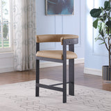 Romeo Counter Stool Set of 2 - Modern Vegan Leather Design for Stylish Kitchen or Bar Seating