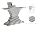 Nexus Mirrored Console Table - Contemporary Geometric Design for Modern Living Spaces, 48" W x 13.5" D