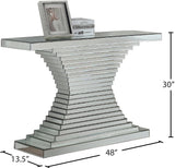 Nexus Mirrored Console Table - Contemporary Geometric Design for Modern Living Spaces, 48" W x 13.5" D