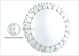 Cocoon Large Butterfly Mirrored Contemporary Glass Wall Mirror for Living Room & Entryway Decor