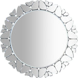 Cocoon Large Butterfly Mirrored Contemporary Glass Wall Mirror for Living Room & Entryway Decor