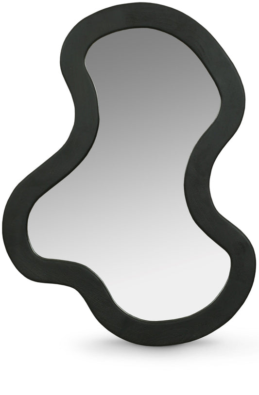 Oblique Mirror - Oversized Contemporary Artful Design with Solid Acacia Wood Frame for Your Wall