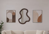 Oblique Mirror - Oversized Contemporary Artful Design with Solid Acacia Wood Frame for Your Wall