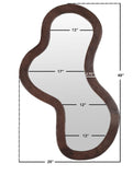 Oblique Mirror - Oversized Contemporary Artful Design with Solid Acacia Wood Frame for Your Wall