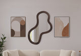 Oblique Mirror - Oversized Contemporary Artful Design with Solid Acacia Wood Frame for Your Wall