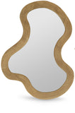 Oblique Mirror - Oversized Contemporary Artful Design with Solid Acacia Wood Frame for Your Wall