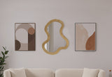 Oblique Mirror - Oversized Contemporary Artful Design with Solid Acacia Wood Frame for Your Wall