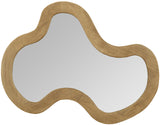 Oblique Mirror - Oversized Contemporary Artful Design with Solid Acacia Wood Frame for Your Wall