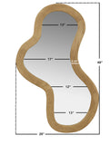 Oblique Mirror - Oversized Contemporary Artful Design with Solid Acacia Wood Frame for Your Wall
