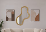 Oblique Mirror - Oversized Contemporary Artful Design with Solid Acacia Wood Frame for Your Wall