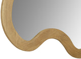 Oblique Mirror - Oversized Contemporary Artful Design with Solid Acacia Wood Frame for Your Wall