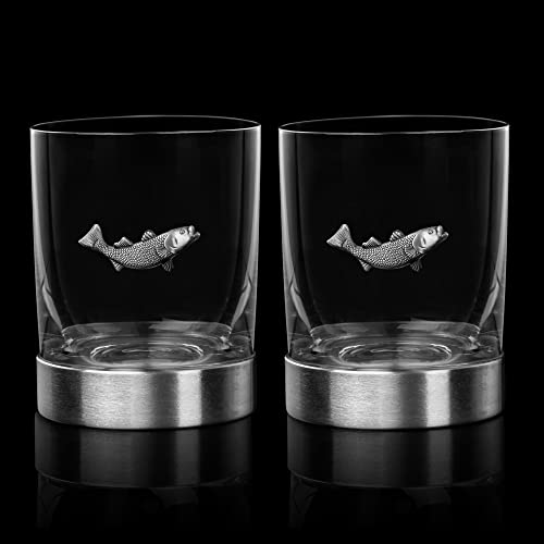 Fish Whiskey, Wine & Water Glasses Set of 2