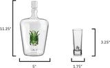 Tequila Decanter Tequila Glasses Set, 6 Agave Sipping Shot Glass (Agave)
