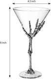Stemmed Skeleton Martini Glasses Set of 2