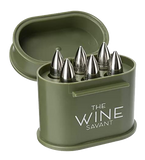 Whiskey Stones Ammunition Box Bullets Stainless Steel - Set of 6 1.75in Bullet Chillers, The Wine Savant Stainless Steel Whiskey Rocks Bullet Shaped Ice Chillers, Beautiful Case to Take to Go! (Green)