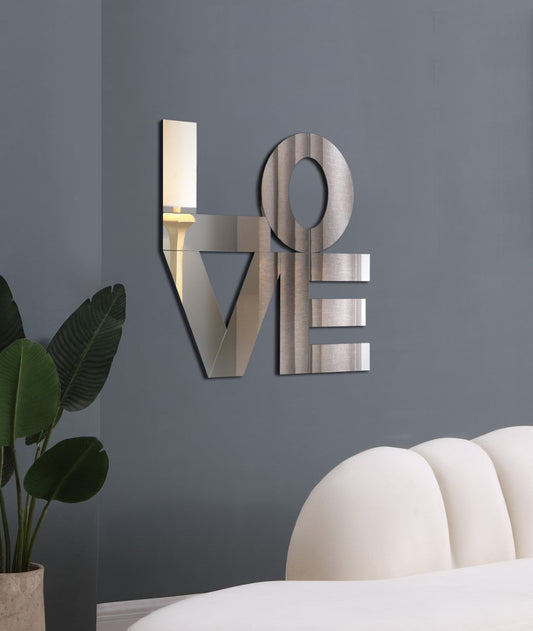 Love Glass Contemporary Mirror - Eye-Catching Design for Home Decor, Perfect for Adding Charm!
