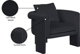 Sloan Elegant Velvet Accent Chair with Comfortable Curved Arms and Stylish Matching Pillow for Relaxation