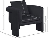 Sloan Elegant Velvet Accent Chair with Comfortable Curved Arms and Stylish Matching Pillow for Relaxation