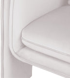 Sloan Elegant Velvet Accent Chair with Comfortable Curved Arms and Stylish Matching Pillow for Relaxation